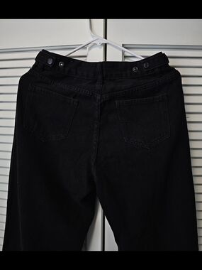ASOS Black Wide-Leg Jeans Adjustable Waist Size S